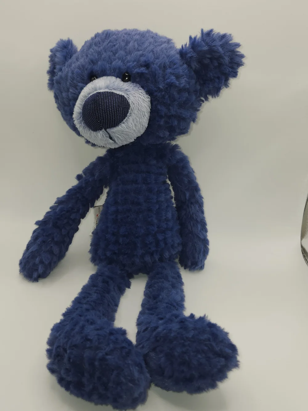 GUND Toothpick Ripple Blue Teddy Bear Slender Textured Fur Plush Toy 15 inch